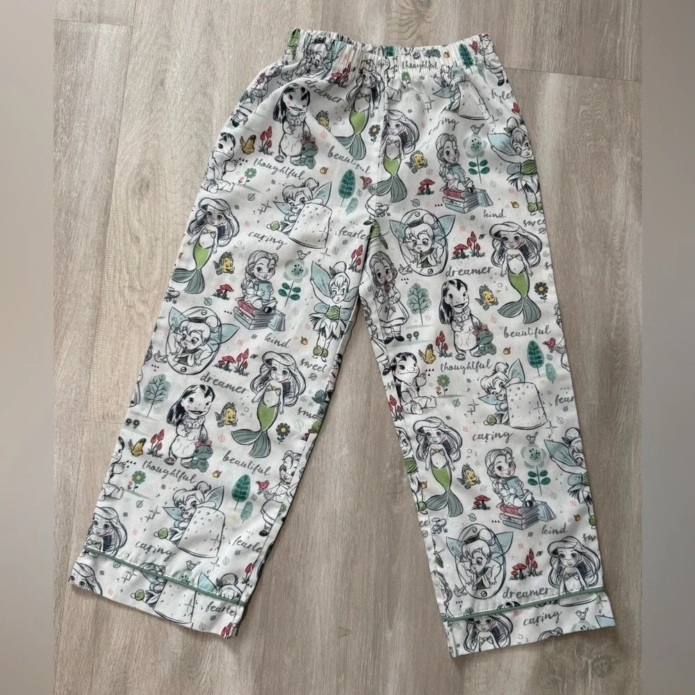 Disney Animators Collection Princess Ariel Belle Tinker Bell Toddler 4T Pajamas